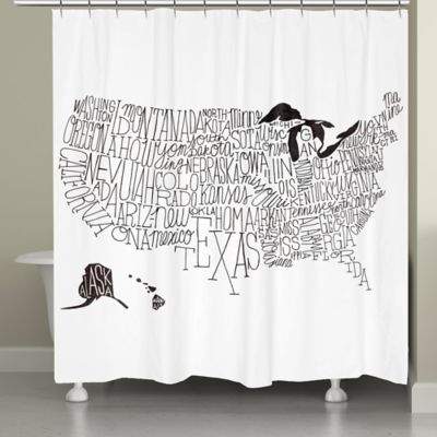 Laural Home® United States States Map Shower Curtain