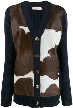 Tory Burch cow knit panelled cardigan Tory Burch cow knit panelled cardigan