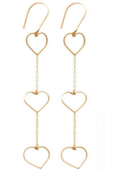 Styleserver DE By Philippe Ohrhänger Swinging Hearts vergoldet