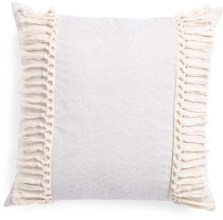 20x20 Embroidered Fringe Pillow