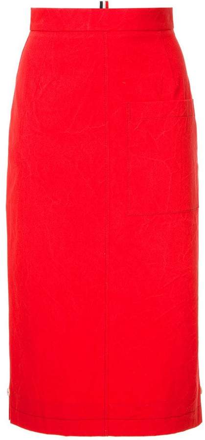 pocketed pencil skirt