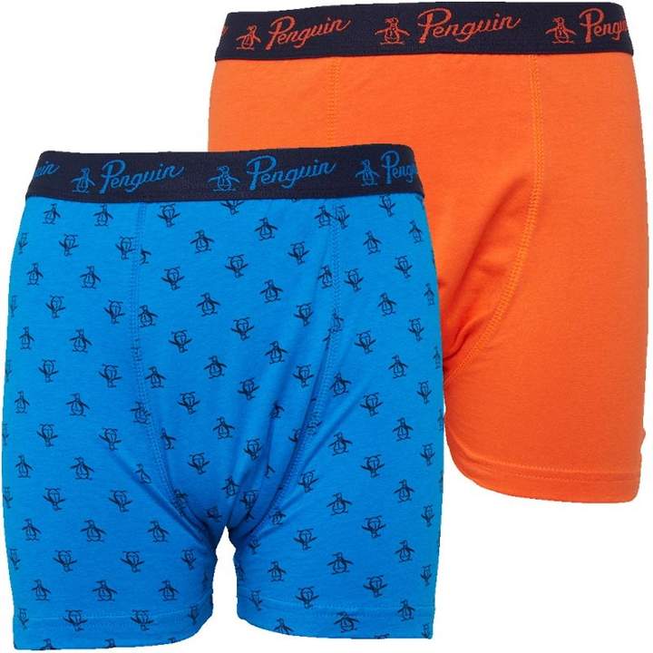 Junior Boys Two Pack Boxers Blue/Orange