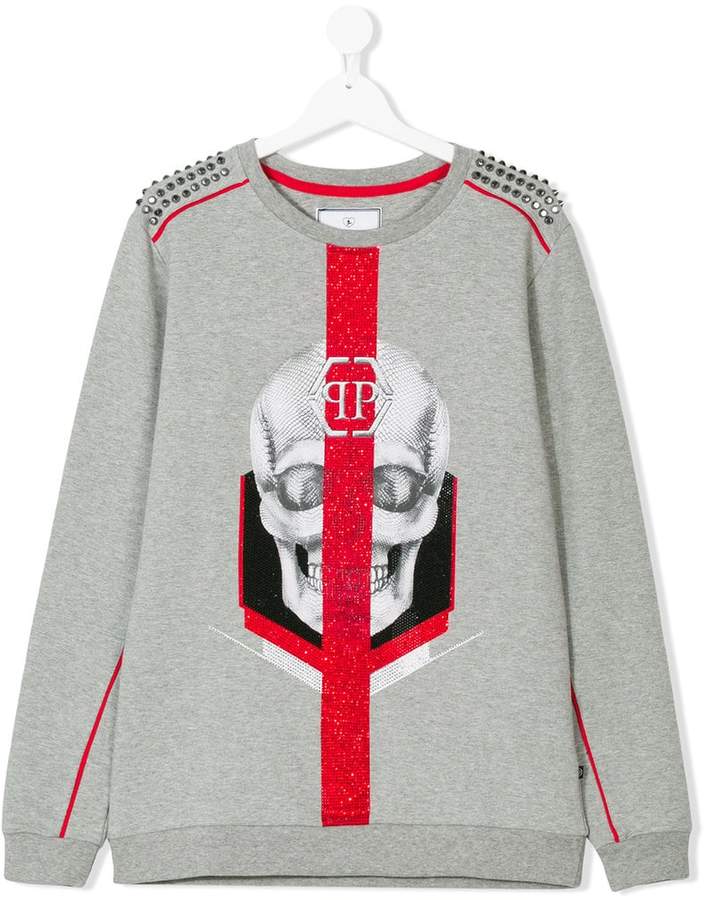 Philipp Plein Junior Teen skull print sweatshirt