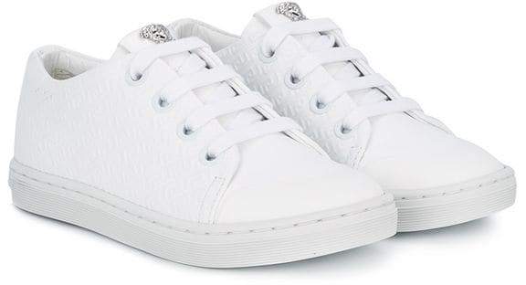 textured lace-up sneakers