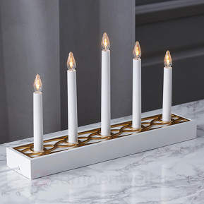 Stilvoller LED-Kerzenleuchter Magic Box in Weiß