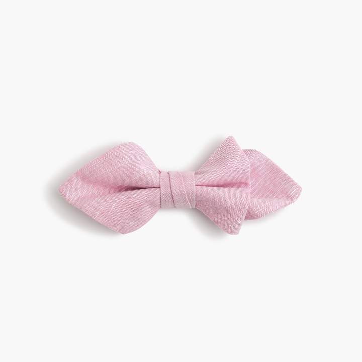 Boys' cotton-linen bow tie in pink