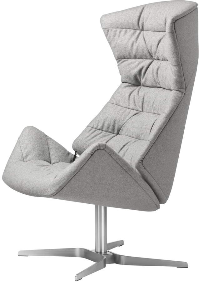 Thonet - 808 Lounge-Sessel, Gestell Edelstahl / grau (Bergen 905)