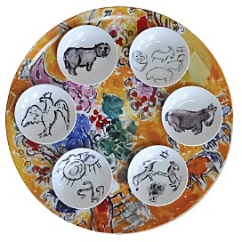 Marc Chagall Joseph Tribe Seder Platter & Dishes, Set of 6