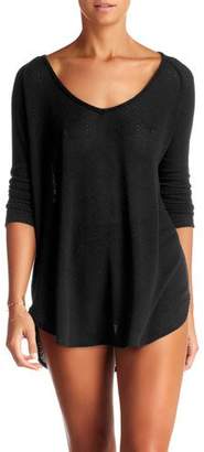 Vitamin A Drifter Beach Sweater Coverup, Black Vitamin A Drifter Beach Sweater Coverup, Black
