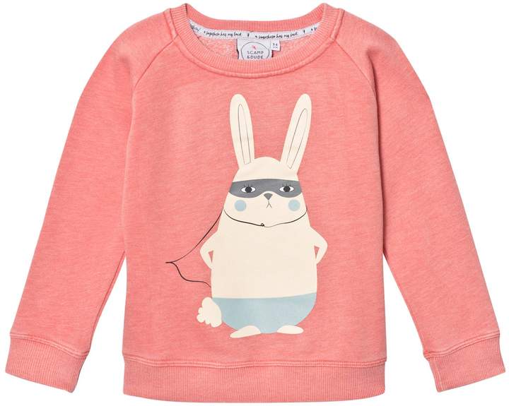 Scamp & Dude Coral Bunny Print Sweatshirt