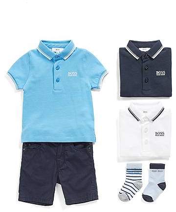 Kids' piqué cotton polo shirt with tipping