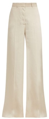 Stella McCartney Wide Leg Snake Jacquard Trousers - Womens - Ivory
