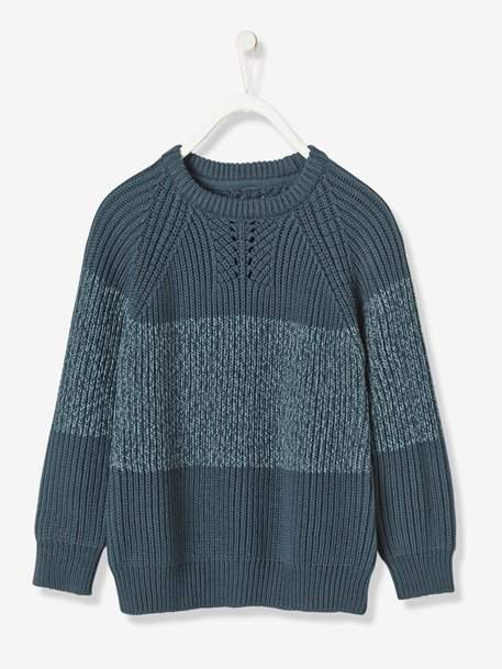 Boys' Striped Jumper - blue dark striped