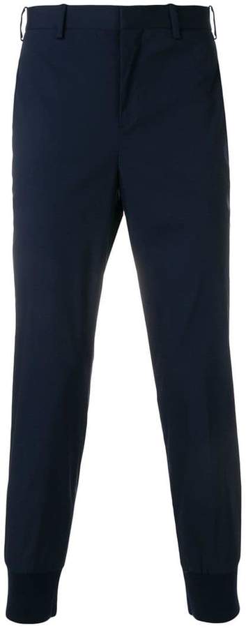 ribbed cuff tailored trousers