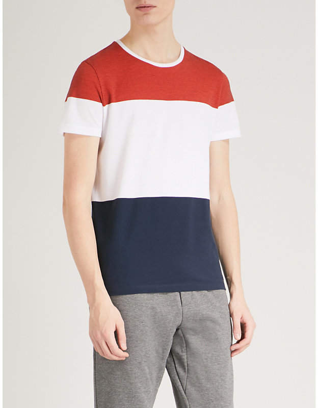 Striped cotton-piqué T-shirt