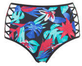 manguun sports Bikinihose, hoher Bund, florales Muster, Riemen