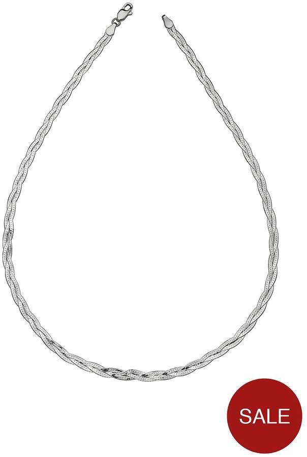 The Love Silver Collection Sterling Silver Braided Necklace
