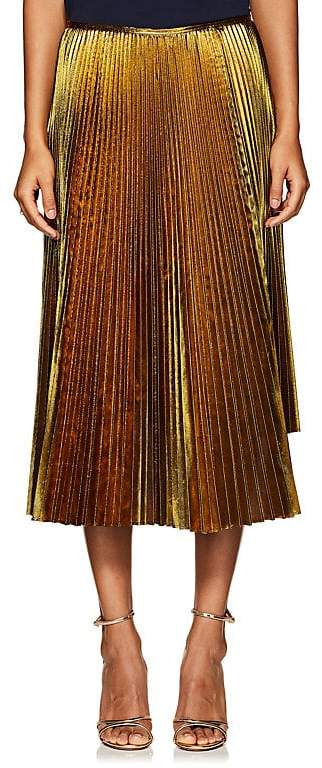 Women's Asymmetric Pleated Lamé Skirt