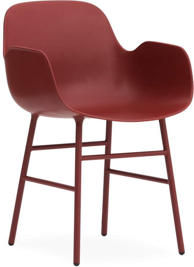 Normann Copenhagen - Form Armlehnstuhl, Gestell Stahl / Rot