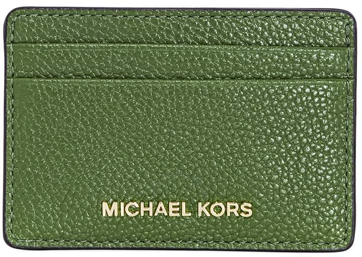 Michael Kors Money Pieces Leather Card Holder- True Green - ONE COLOR - STYLE