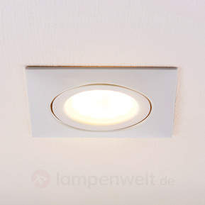 Eckiger, weißer LED-Einbaustrahler Andrej