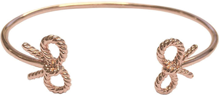 Vintage bow open ended 18ct rose-gold bangle