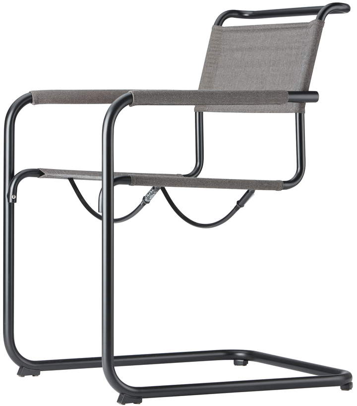 Thonet - S 34 N All Season Armlehnstuhl, schwarz (TS 9005) / Anthrazit