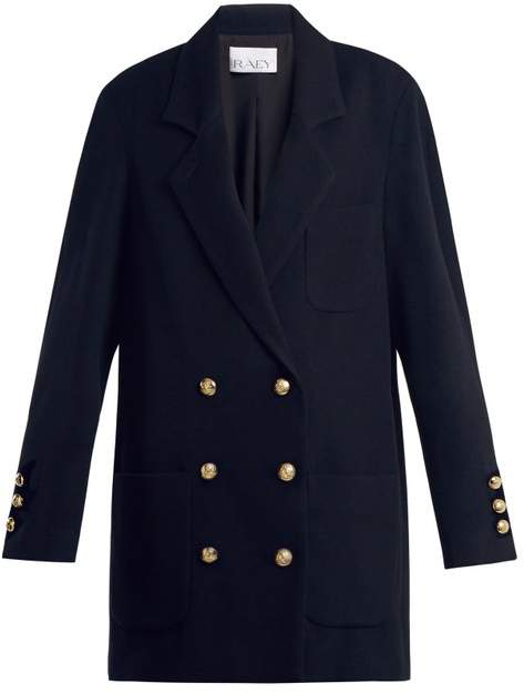 Drop-shoulder wool and cashmere-blend blazer