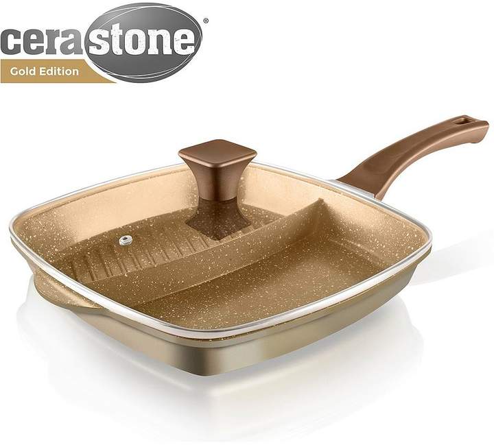 CeraStone 2-in-1 Cast Aluminium Grill Pan - Gold