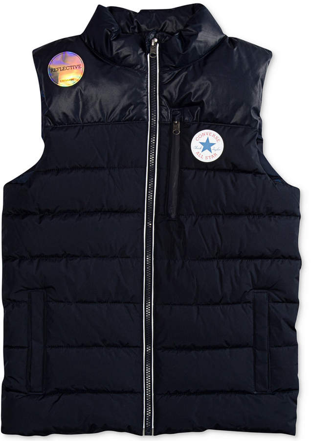 Matte Shine Quilted Vest, Big Boys