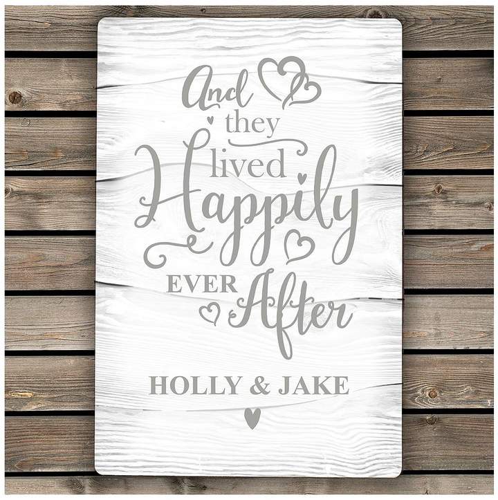 Personalised Happily Ever After Metal Sign