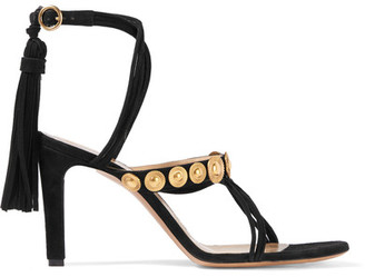Chloé - Embellished Suede Sandals - Black