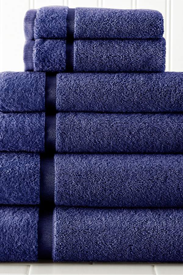 Amrapur Luxury Sheared Border 6-Piece Towel Set - Bihou Blue