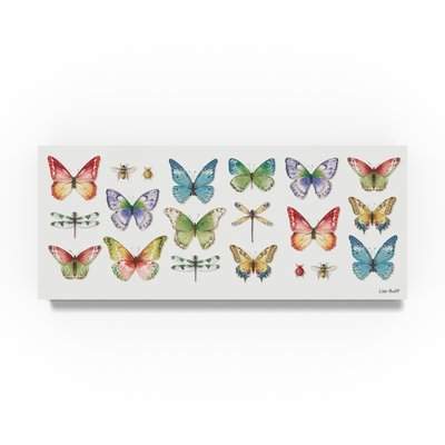 Wayfair 'Bright Butterflies and Bugs' Acrylic Painting Print on Wrapped Canvas