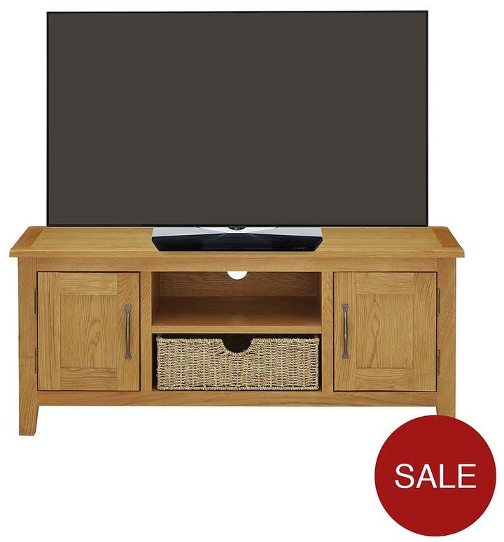 Luxe Collection - London Seagrass Oak Ready Assembled Large TV Unit - Fits Up To 50 Inch TV