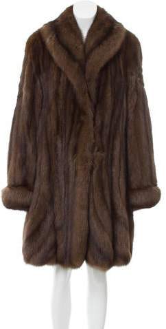 Sable Fur Knee-Length Coat