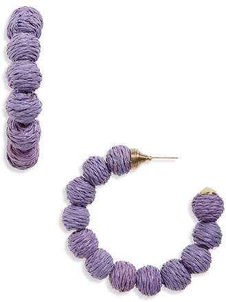 Woven Bead Hoop Earrings