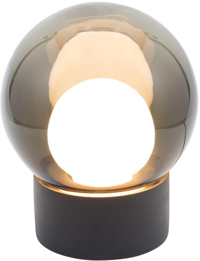 Pulpo - Boule small Tischleuchte, rauchgrau / weiß / Sockel schwarz
