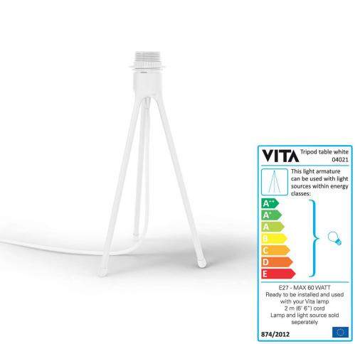 VITA COPENHAGEN Lampenfuß Tripod Table für Lampe Eos, matt/ weiß