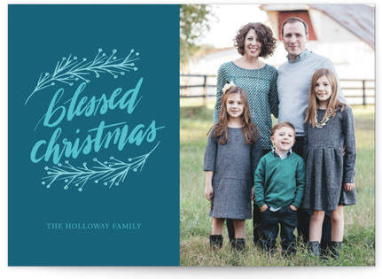 blessed christmas script Custom Selflaunch Stationery