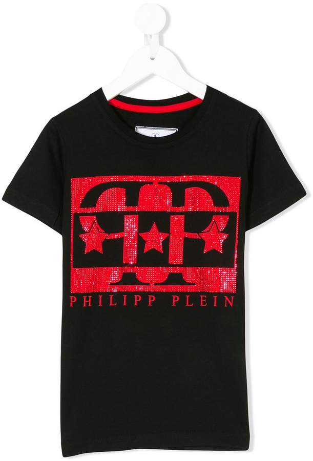 Philipp Plein Junior T-Shirt mit Kristall-Logo