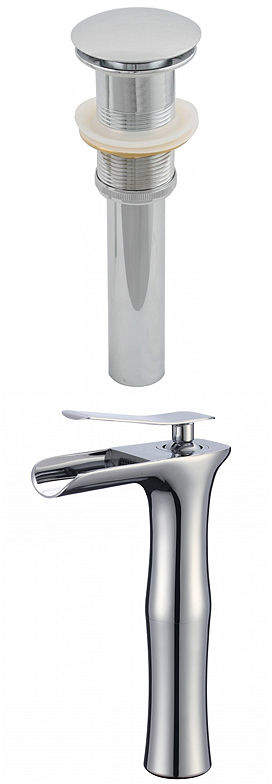 Deck Mount CUPC Approved Brass Faucet Set In Chrome Color - Drain Incl.