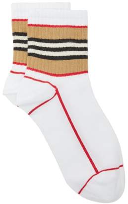 Burberry Icon Stripe Cotton Blend Socks - Womens - White Burberry Icon Stripe Cotton Blend Socks - Womens - White