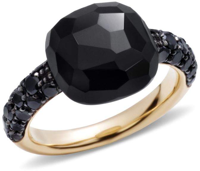 Onyx Rose Gold Capri Ring