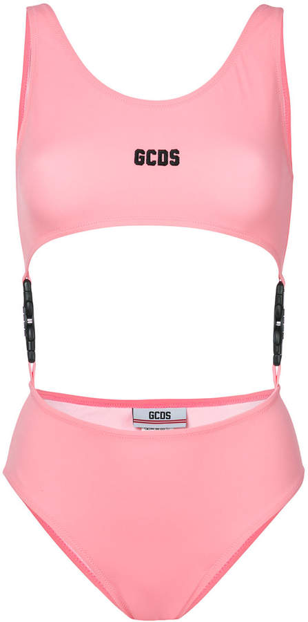 Gcds logo embroidered snap-waist bikini