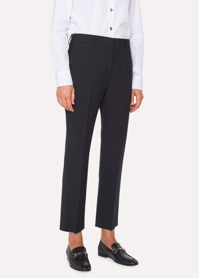 A Suit To Travel In - Women's Slim-Fit Navy Wool Trousers