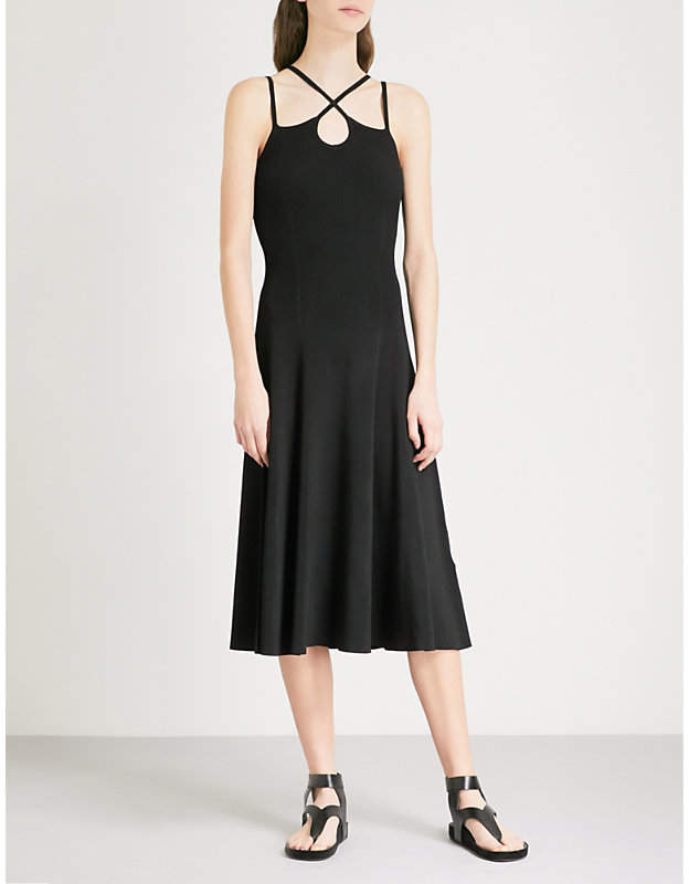 Ryan crossover strap knitted midi dress