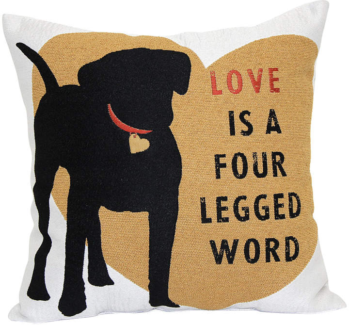 'Love is a Four Legged Word' Throw Pillow