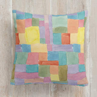 Patchwork Watercolor Square Pillow