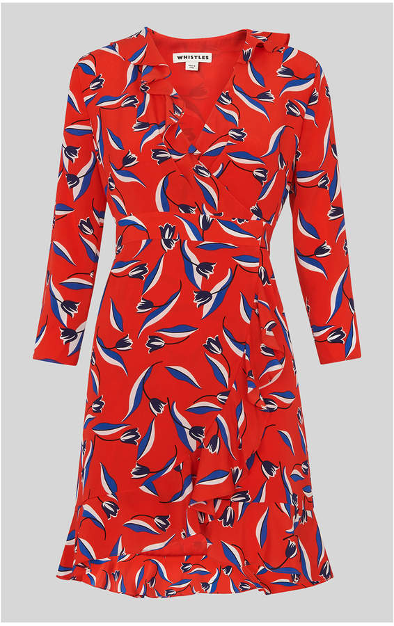 Mimi Tulip Print Wrap Dress
